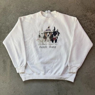 Vintage 90s Lee USA Made Beach Bums Dogs Graphic Crewneck Sweatshirt Size XL - Image 1 of 4
