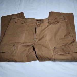 Duluth Trading Pantaloni da falegname Uomo 50x32 Flex Fire Hose Marrone Resistente Cargo - Foto 1 di 11