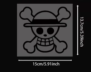 Adesivo Auto ONE PIECE Luffy Manga Anime Cartoon Sticker Jolly Roger Bandiera 15 - Foto 1 di 2