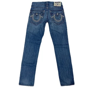 Pantalones de mezclilla ajustados True Religion para hombre 32x32 azul hechos en EE. UU. bolsillo con solapa - Imagen 1 de 13