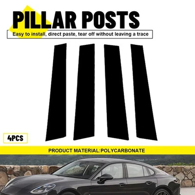 4x Pillar Post Trims Window Black Door Glossy for Panamera Porsche 2017-2021 USA - Image 1 of 4