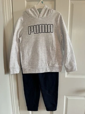 PUMA Sudadera Pantalones de Sudadera Conjunto Niños Niños 5 Gris Azul 2 Piezas Conjunto Con Capucha Nuevo Foto 1 de 4