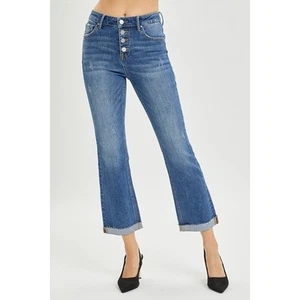 RISEN Button Fly Cropped Bootcut Jeans - RDP5535 - Size 15/32 - Picture 1 of 7
