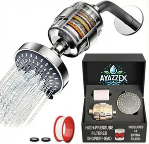 Cabezal de ducha filtrado para agua dura - Cartucho purificador de alta presión de 23 etapas - Imagen 1 de 9