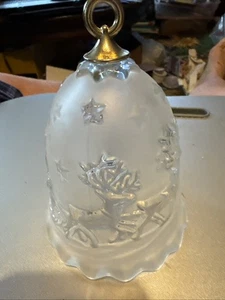 Mikasa Crystal Santa Rentiere Glocke klar & mattiert Germany 5" - Bild 1 von 7