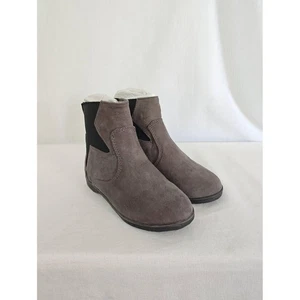 Jessica Simpson Boots Cimone Gray Black Star Pattern Faux Suede Girls 12 M New - Picture 1 of 11