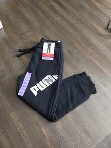 PUMA Boys Youth Fleece Jogger, Black Size XS (5/6) - Picture 1 of 3
