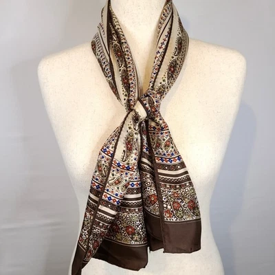 ECHO Chinon and Silk Scarf - Brown Paisley - Image 1 of 4