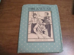 FOLKWEAR PATTERNS FROM  THE PAST  222 VINTAGE VESTS MISSES MEN UNCUT - Picture 1 of 2