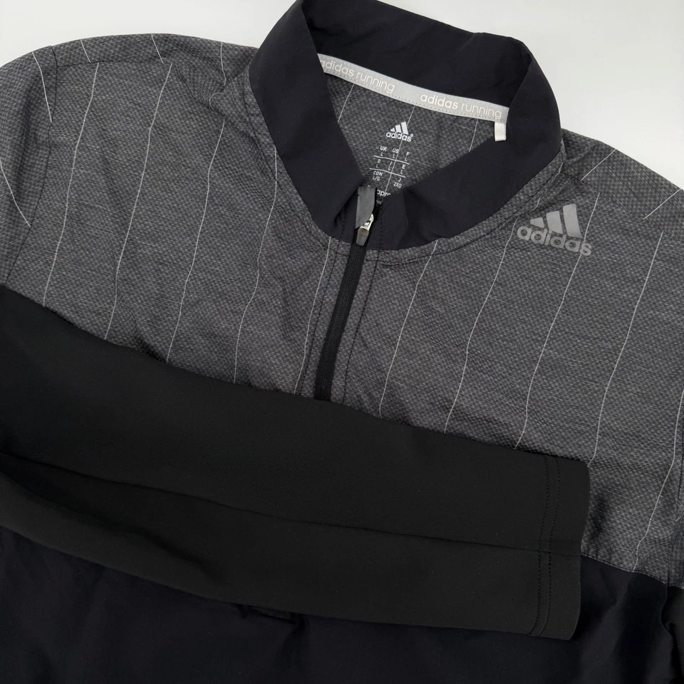 Adidas Supernova Climaproof Men Running Training Jacket Black Grey Zip Large - Image 1 of 4