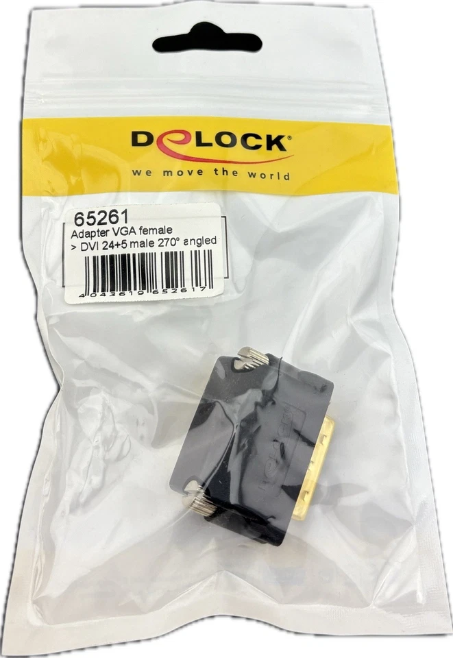 Delock 65261 Adapter VGA Buchse  DVI24+5, 270° gewinkelt - Bild 1 von 1