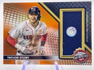 2024 Topps Chrome Authentics Trevor Story GU Relic Orange Refractor Red Sox /25 - Picture 1 of 2