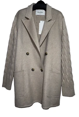 MAX MARA Dalida Beige Cashmere Blend Coat Jacket Size XL RRP £1275 NEW WITH TAGS - Image 1 of 4