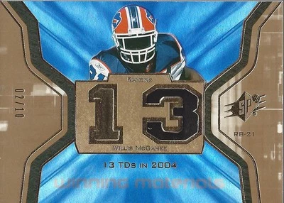 2007 SPx Winning Materials Stat Patch #WMSWM2 Willis McGahee Jersey /10 - FB - Image 1 of 2