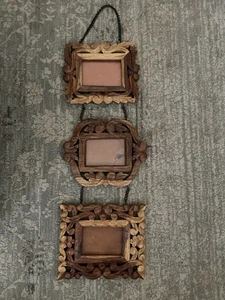 Urban outfitters triple hanging Wood photo frames 3 x 5 - Picture 1 of 5