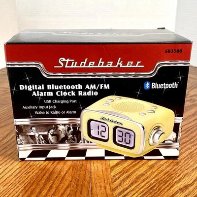 Studebaker ~ ретро Bluetooth AM/FM часы радио с USB зарядки ~ SB3500 кремовый - Изображение 1 из 4