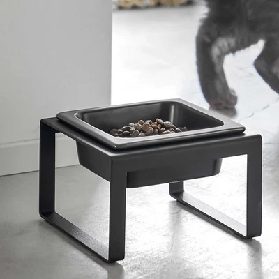 Yamazaki Futternapf Katze Hund Wassernapf Fressnapf Metall Keramik 15x10x15cm - Bild 1 von 4