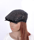 Spring/Summer Shiny Sequins Mesh Lace Newsboy Golf Ivy Gatsby Cap Hat Black