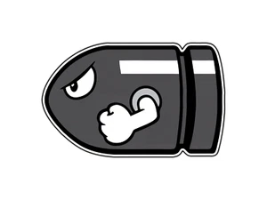 Bullet Bill 2D Mushroom Kingdom Sticker Waterproof Vinyl Decal Die-Cut Car - Picture 1 of 1