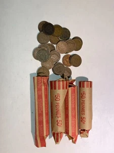 Indian Head Pennies 4 Rolls Good Condition - Picture 1 of 1