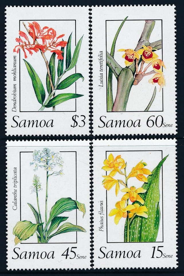 1989 SAMOA ORCHIDS CONJUNTO DE 4 FINE MINT MNH - Imagem 1 de 1
