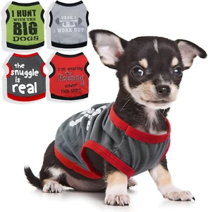 4 Pieces Dog Clothes for Small Dogs Boy Soft Spring Dog Shirts Summer Cute Chihu - Picture 1 of 12
