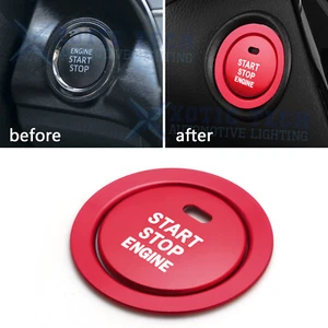 For Toyota Camry 2018-2024 Red Aluminum Start/Stop Engine Button Cover Stickers - Picture 1 of 10