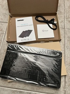 Arteck HB030B Universal Slim Portable Wireless Bluetooth 7-Color Backlit - Image 1 of 4