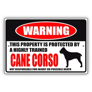 Warning This Property Is Protected By Cane Corso Safety Aluminum Metal Sign - Picture 1 of 5