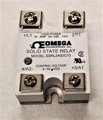 OMEGA SSRL240DC10 SOLID STATE RELAY 10AMP 24-280VAC CONTROL 3-32 VDC - Image 1 of 2