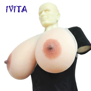 IVITA Big Oval Areola Drag-Queen Fake Big Boobs Large Silicone Breast Forms 19XL - Picture 1 of 9