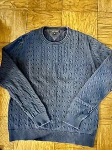 Tommy Hilfiger Pullover Zopfmuster Baumwolle Herren Gr. L Navy Washed Look - Bild 1 von 2