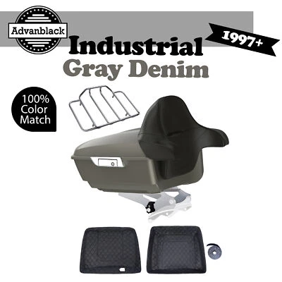 Paquete King Tour Denim Gris Industrial para Harley Street Road Electra Glide 1997+ Foto 1 de 4