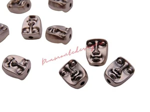 5 Pcs - 13mm Tibetan Silver Human Face Smile Spacer Beads Craft Beading - D192 - Picture 1 of 2