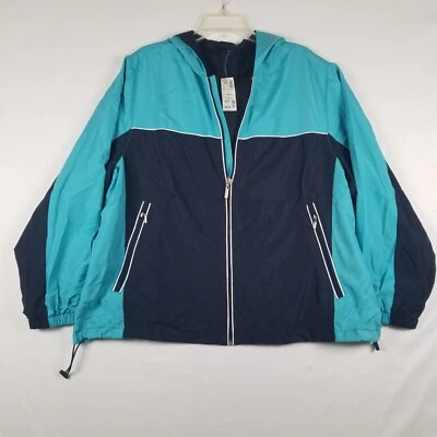 Chaqueta Avenue Adulto 18/20 Azul Cremallera Completa Cortavientos Capucha Manga Larga Mujer Nueva con Etiquetas Foto 1 de 4