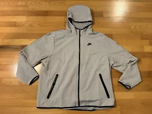 New 3XL Nike Tech Repel Jacket Gray Black Woven Hooded Tall Windbreaker Full Zip - Picture 1 of 13