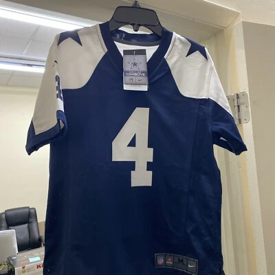 Camiseta deportiva juvenil Dallas Cowboys Dak Prescott Nike visitante azul marino juego alternativo equipo Foto 1 de 4