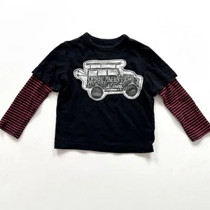 Baby Gap Boys’ Shirt 5 4x4 Skis Graphic Long Sleeve Stripes Stitched to Front - Picture 1 of 10