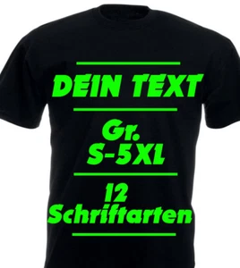 T-Shirt Druck Teamshirt bedrucken Wunschtext Schriftzug gestalten Firmen, JGA xx - Picture 1 of 3