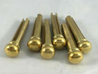 Set of 6 High Quality Solid Brass Guitar Bridge Pins/Pegs - Allparts USA