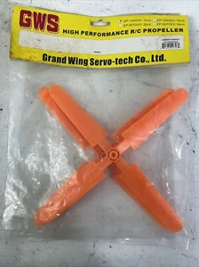(2) RC Airplane Propeller GWS 10x8 4 Blade EP1080X4 New Old Stock Rare Orange - Picture 1 of 4