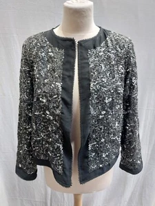 BNWT Topshop Black Sequinned Jacket- UK 12 - Picture 1 of 11