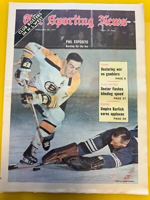 The Sporting News 20 de febrero de 1971 Phil Esposito sin etiqueta Foto 1 de 4