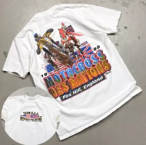 Vintage 1998 Team USA Motocross Des Nations Fox Hill England T-Shirt Cotton Unis - Picture 1 of 4