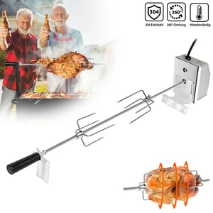 BBQ Drehspieß Grillspieß Set Edelstahl Motor 230V für Rotisserie und Gasgrill ^7 - Bild 1 von 12