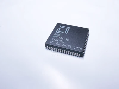 N80186-10 AMD 80186 16-Bit Microprocessor 10 MHz PLCC-68 CPU IC - Image 1 of 4