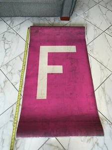 53"X29" RARE 1969 SLOPE NY NYC SUBWAY ROLL SIGN F TRAIN IND 6TH AVE MANHATTAN - Picture 1 of 5