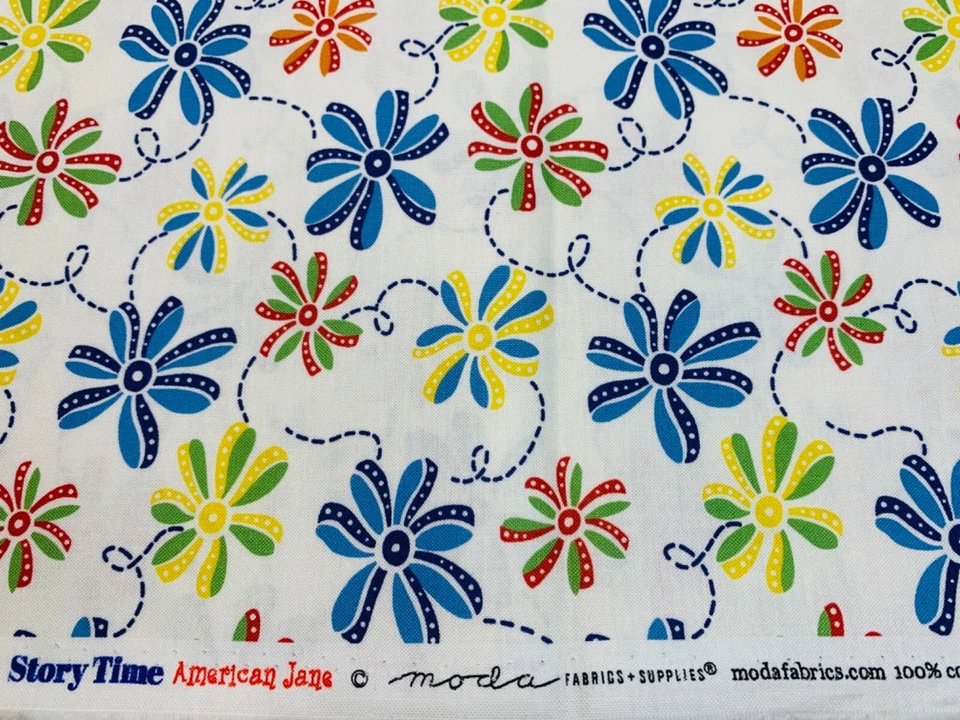 Cotton Fabric 30s40s Repro Story Time AMERICAN JANE Bows Novelty MODA 1/2yd - Image 1 of 1