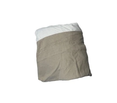 West Elm Twin Size Box Springs Cover Khaki Brown Cotton & Linen Blend Bedding - Image 1 of 4