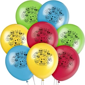 Emoji Party Balloons 8 per pack Helium Quality Latex Balloons NEW - Picture 1 of 3